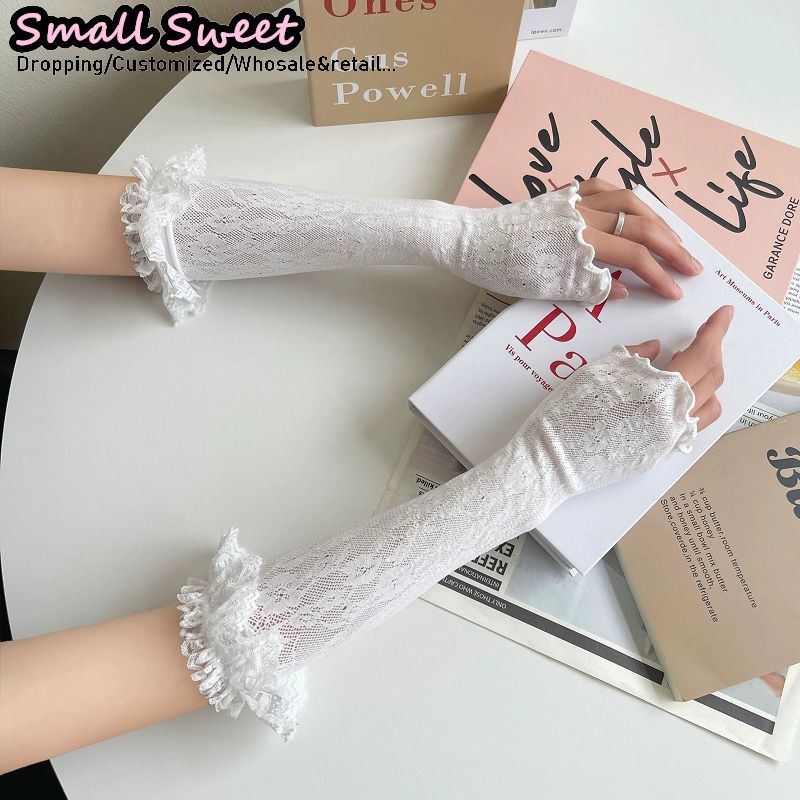 Fingerless Glove Knit - Sarung Tangan Wanita Harajuku Putih Model