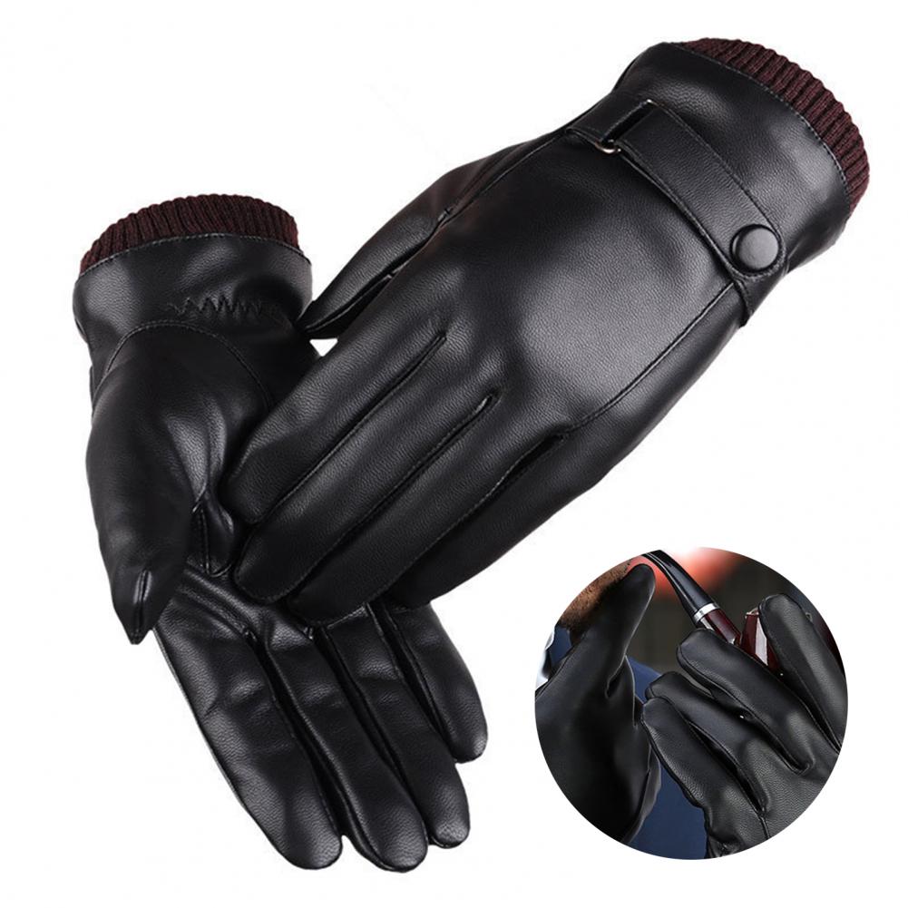 Winter Glove Insulated - Sarung Tangan Kulit Imitasi Layar Sentuh
